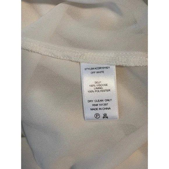 ASTR The Label Cream Smocked Bust Ruffle Satiny Midi Dress Womens Large Bohemian - Picture 7 of 7